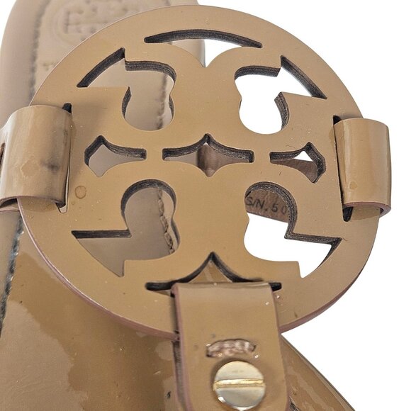 Tory Burch Women Miller Patent Leather Sandal 7.5 Best Seller Chic Minimalist - Picture 7 of 12